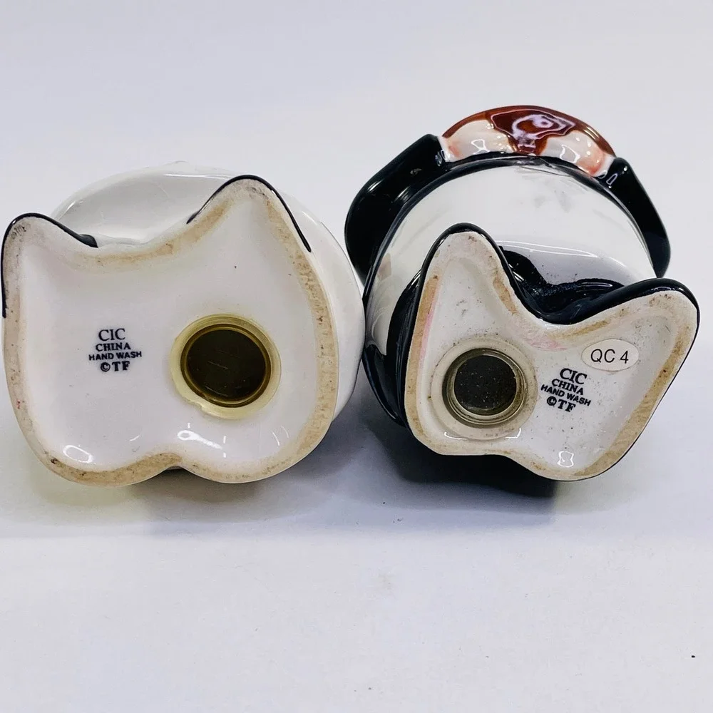 CIC Ceramic Chef and Waiter Salt and Pepper Shakers Set Whimsical Kitchen Decor - Picture 7 of 7